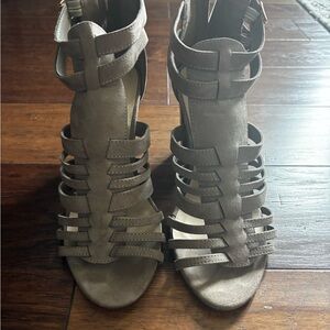 Strappy Tan Heeled Sandals